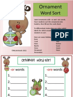 Ornament Word Sort - or - Ore Words