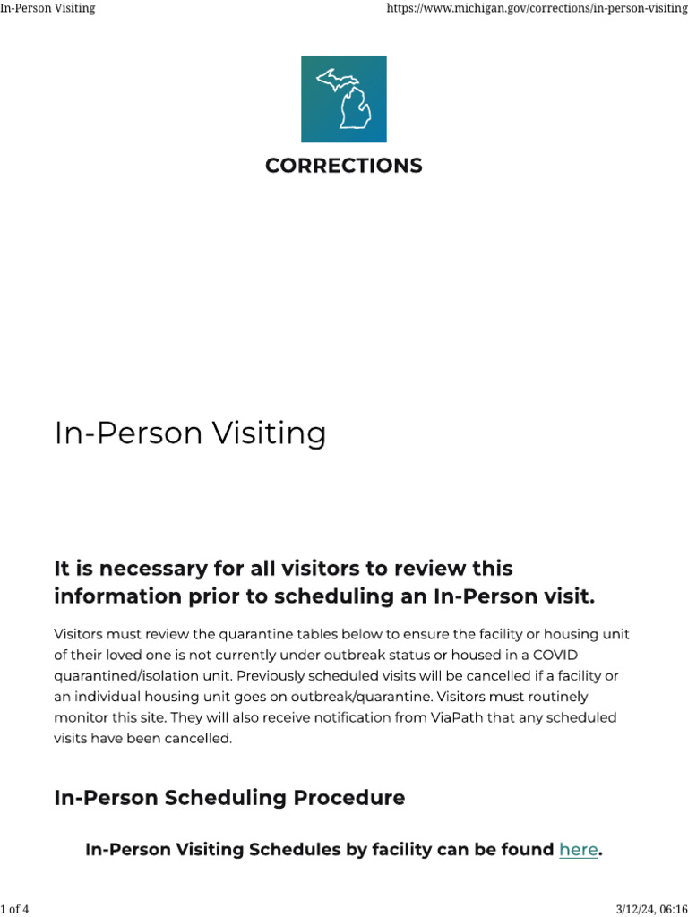 Michigan In-Person Visiting Guide | PDF | Politics