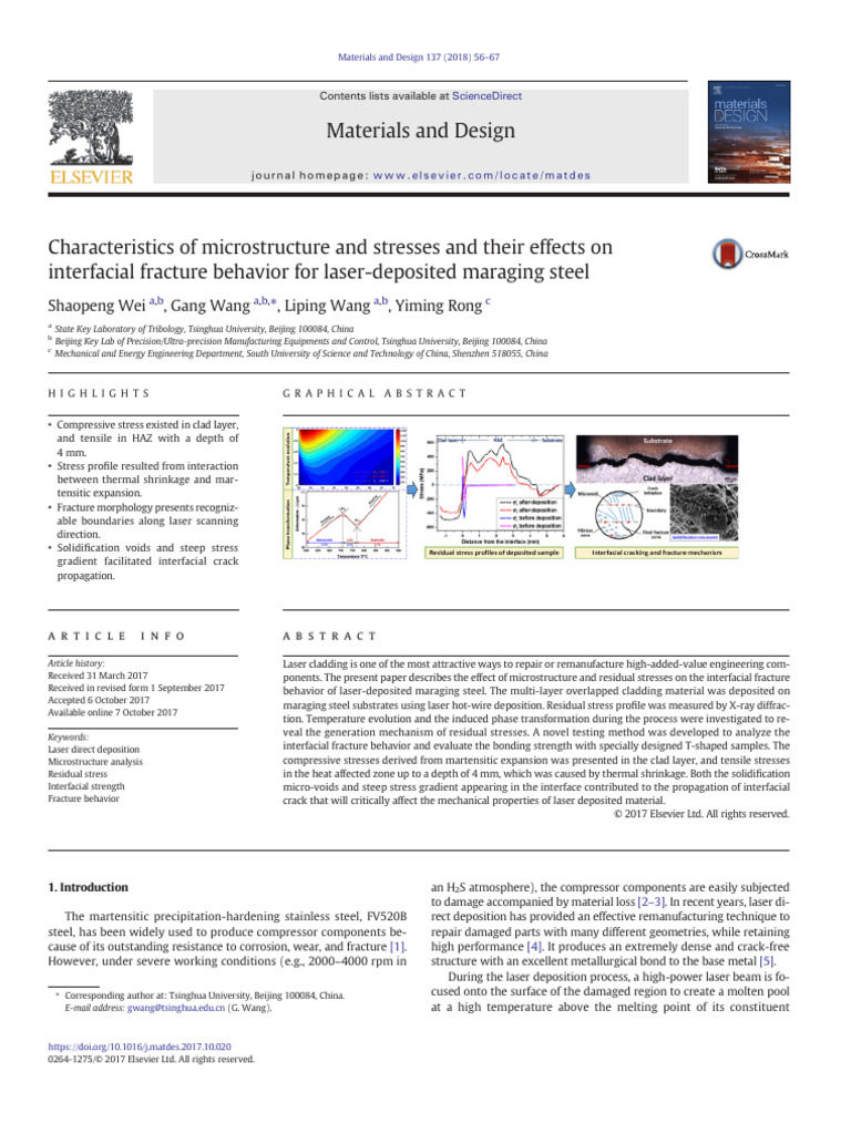 Characteristics of Microstructure and Stresses and Their Effects On ...