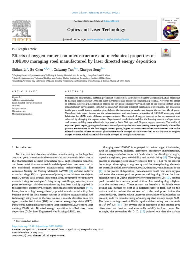 Oxygen Impact on 18Ni300 Steel Properties | PDF | Fracture | Microstructure