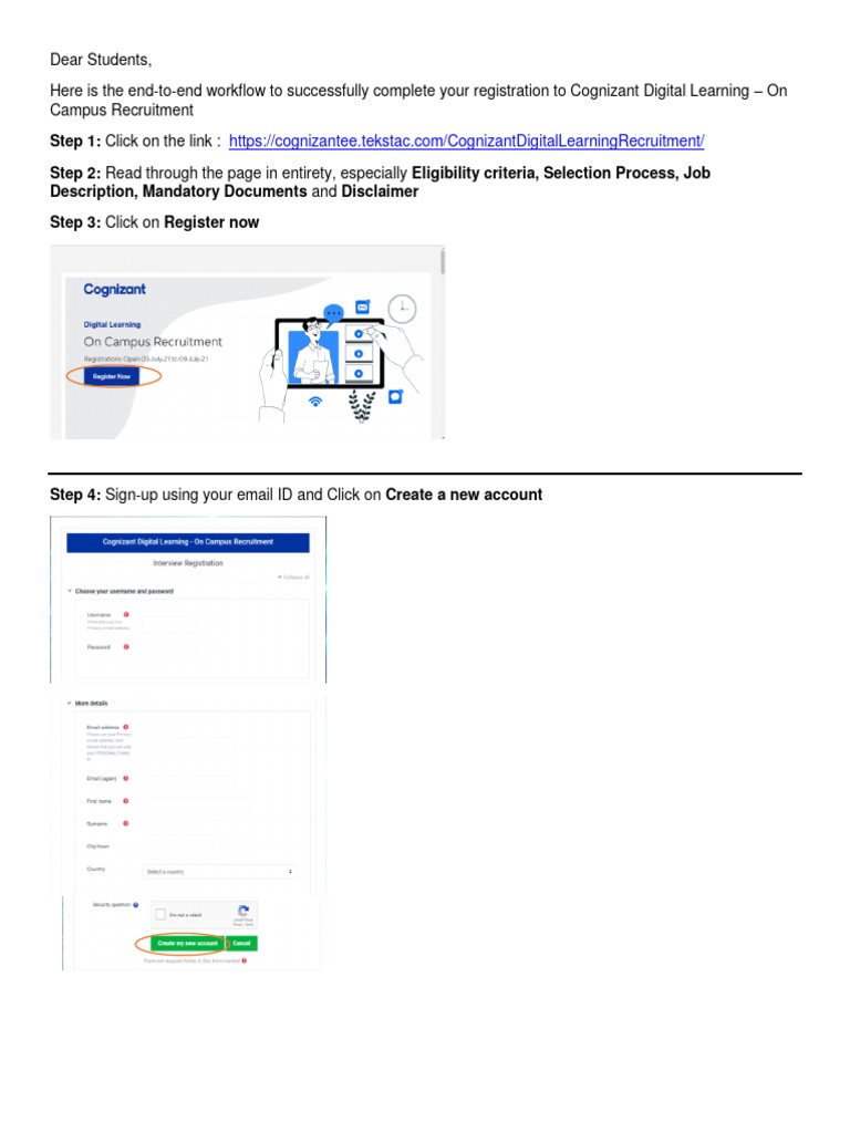 Cognizant Digital Learning - Registration Process | PDF | Résumé ...