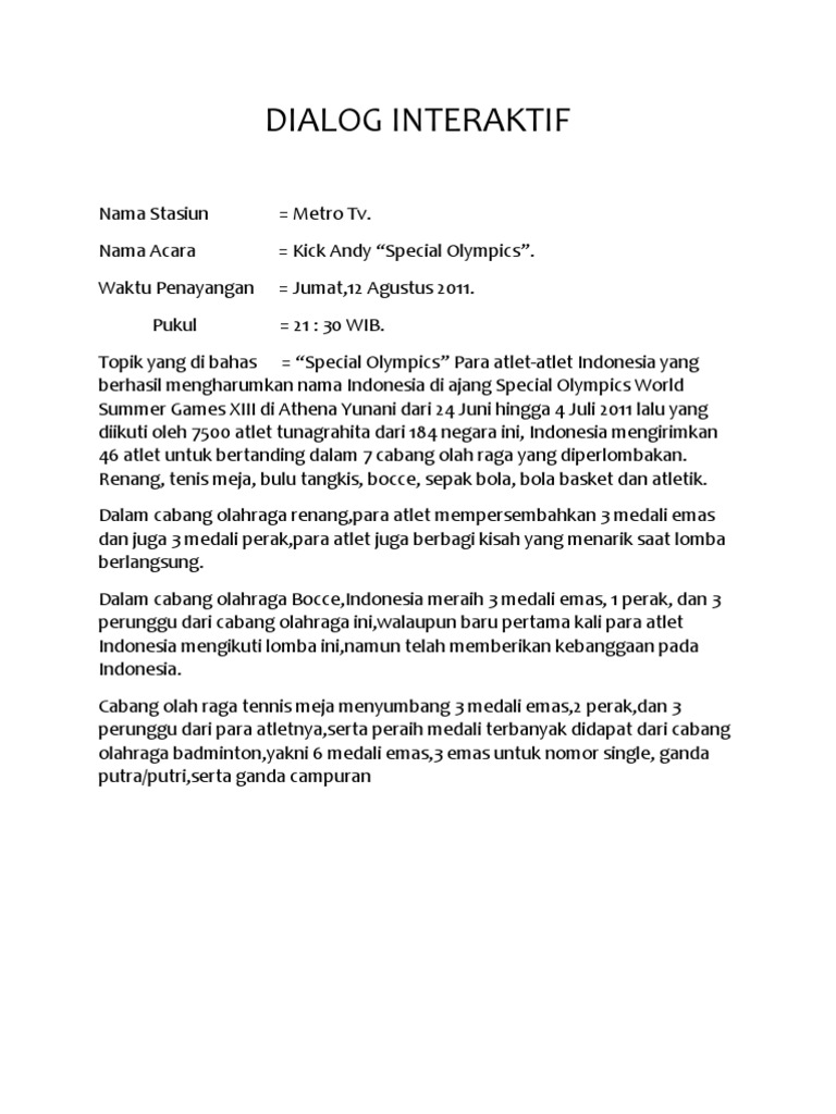 Contoh Dialog Interaktif Kick Andy Terbaru - Rasmi X