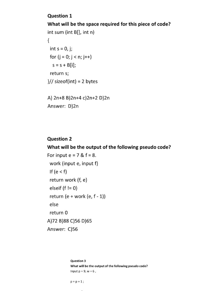 Pseudocode Output and Error Analysis | PDF | Computer Programming ...