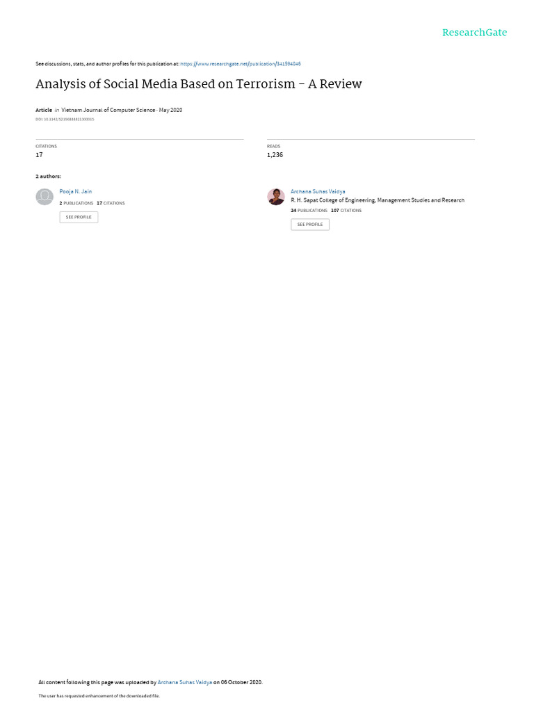 Social Media's Role in Terrorism Analysis | PDF | Social Media ...