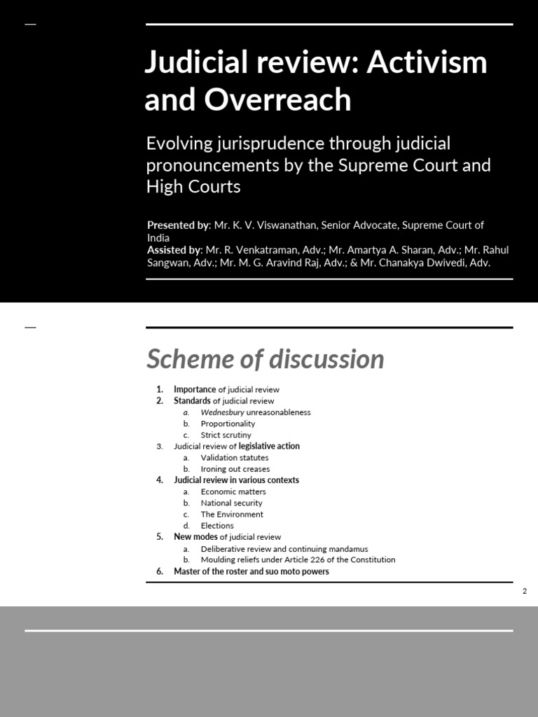 1 judicial Review Activism And Overreach PDF Reserve Bank Of 