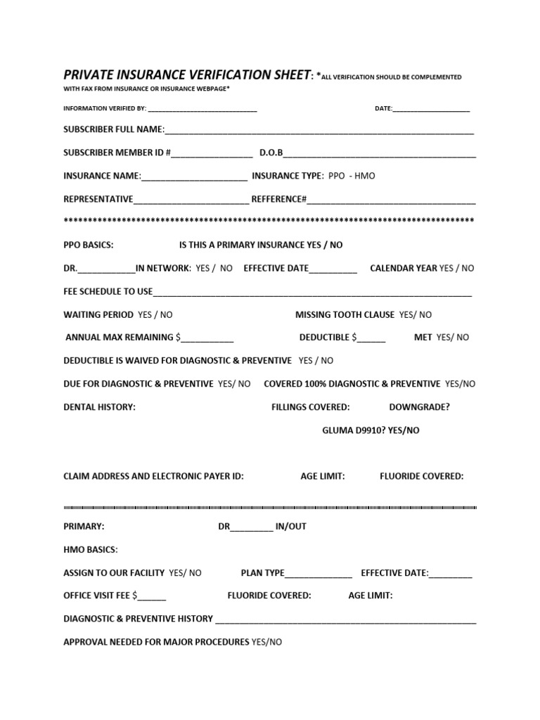 Insurance Verification Guide | PDF | Finance & Money Management