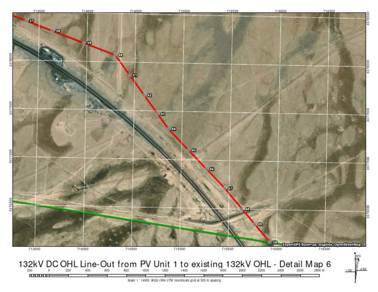 132kV DC OHL Line Detail Map | PDF | Cartography | Geographical Technology