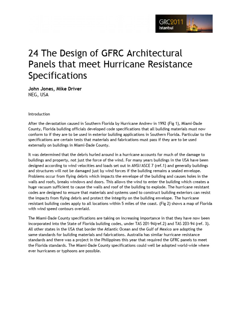 GFRC Panels for Hurricane Resistance | PDF | Textiles | Tropical Cyclones