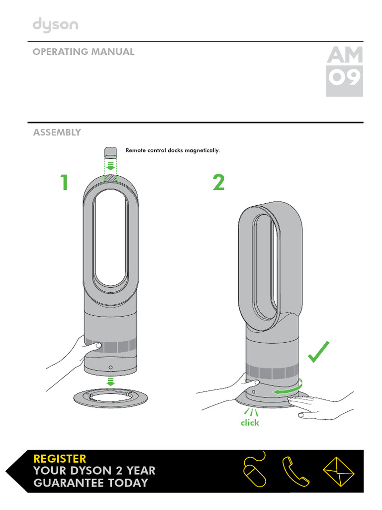 Dyson AM09 ホット&クール 羽なし 取扱説明書 リモコン付き 二役