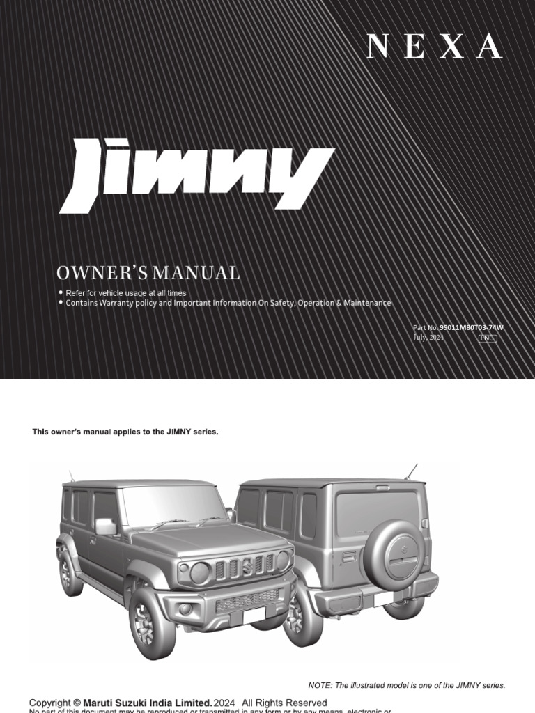 Suzuki Jimny Owner's Manual 2024 | PDF | Throttle | Vehicles