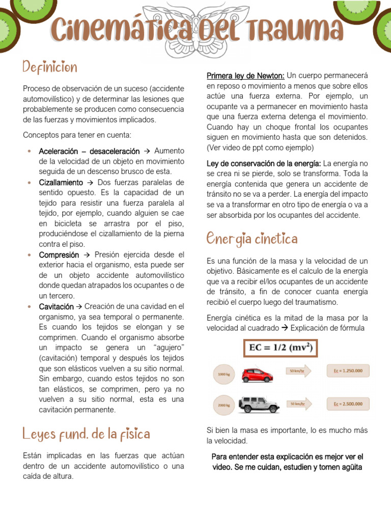 Cinemática del Trauma en Accidentes | PDF | Fuerza