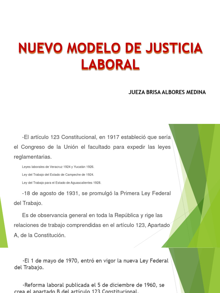 El Nuevo Modelo de Justicia Laboral - Jueza Brisa Albores Medina | PDF ...