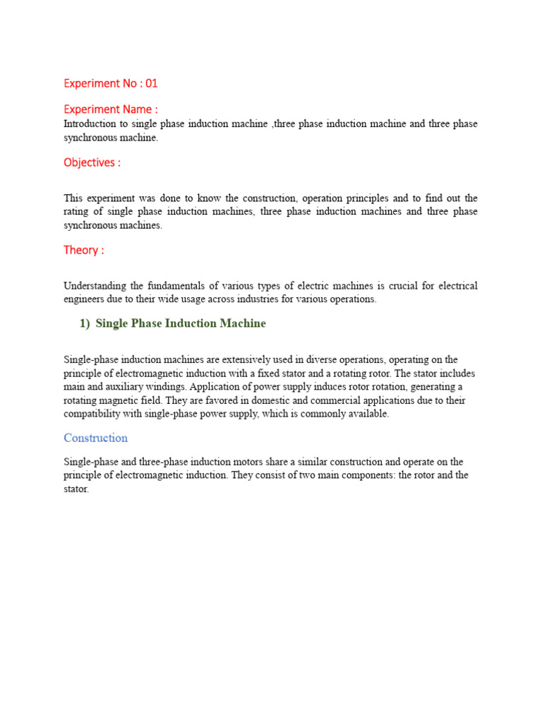 Overview of Electric Machines Types | PDF | Electric Motor ...