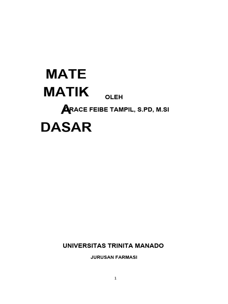 Konsep Dasar Bilangan dalam Matematika | PDF | Metode & Bahan Ajar