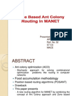 Zone Based Ant Colony Routing in