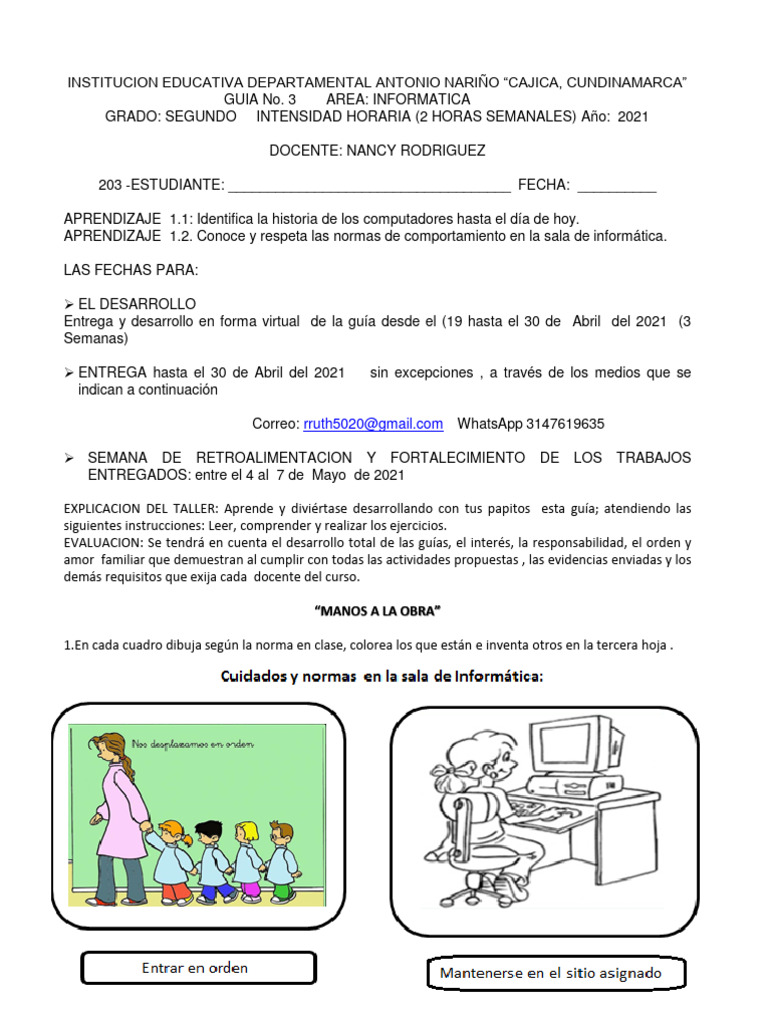 203 - Informatica - Guia - 3 - Nancy Rodriguez | PDF | Aprendizaje