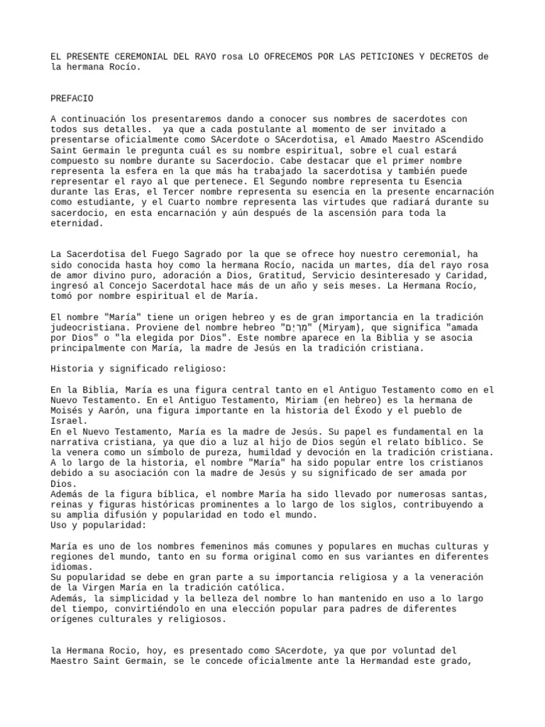 Ceremonial Del Rayo Rosa Presentacion Rocio Arellano | PDF | Amor ...