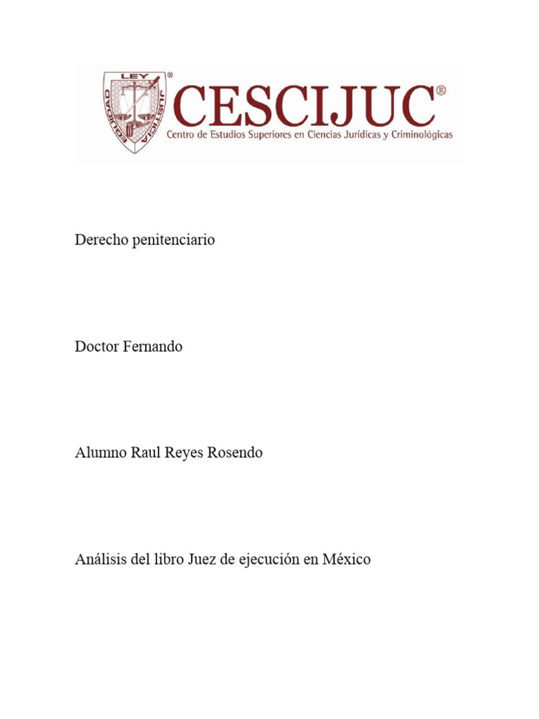 Juez de Ejecución y Reforma Penitenciaria | PDF | Derecho penal | Castigos