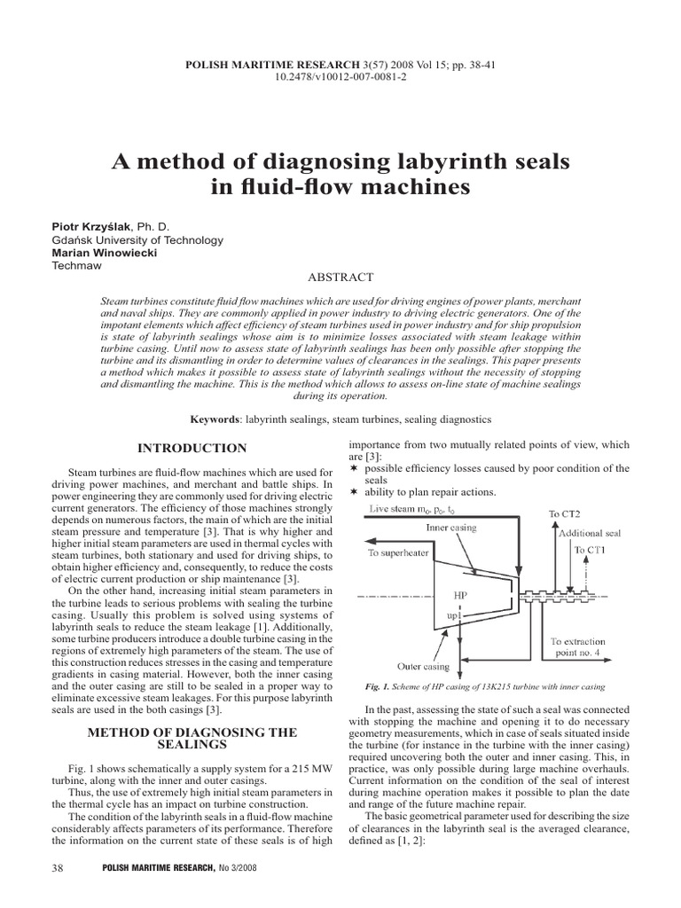 Method of Labyrinth Seal | PDF | Flow Measurement | Turbine