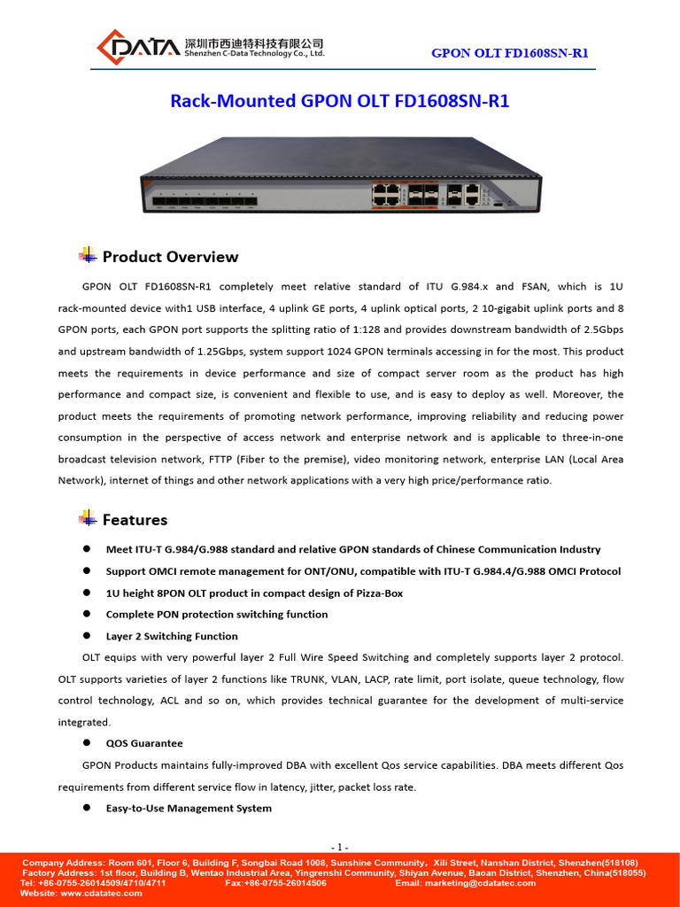 FD1608SN-R1 Datasheet-V1.0 | PDF | Computer Network | Computer Networking
