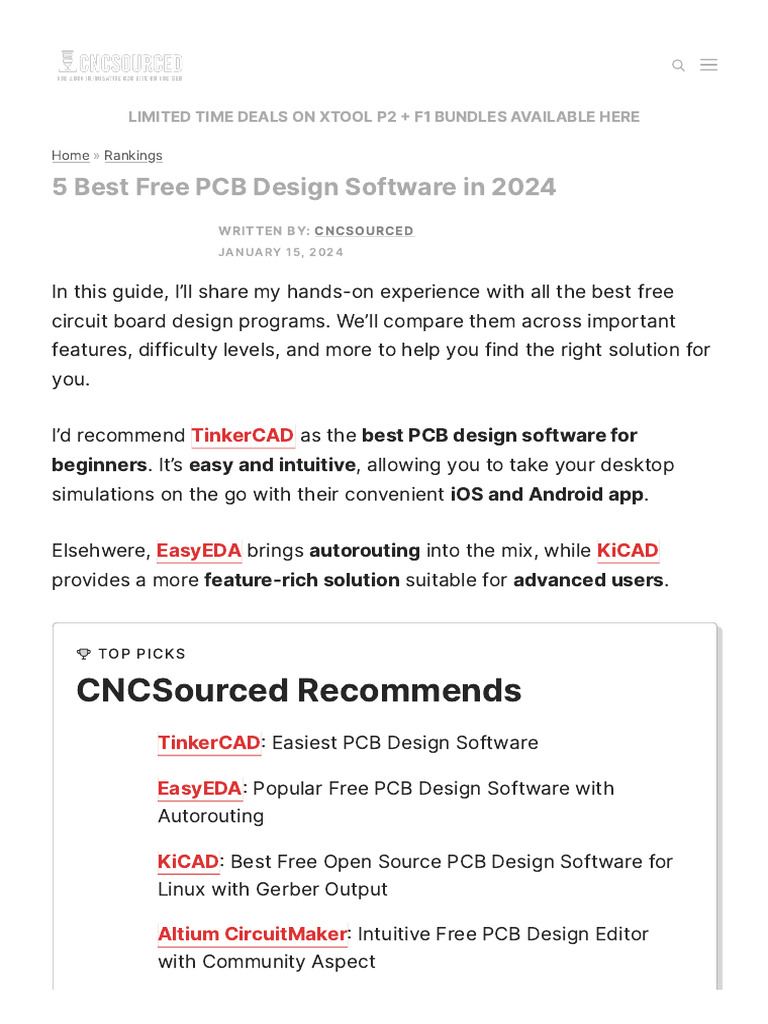 5 Best Free PCB Design Software in 2024 - CNCSourced | PDF | Computing