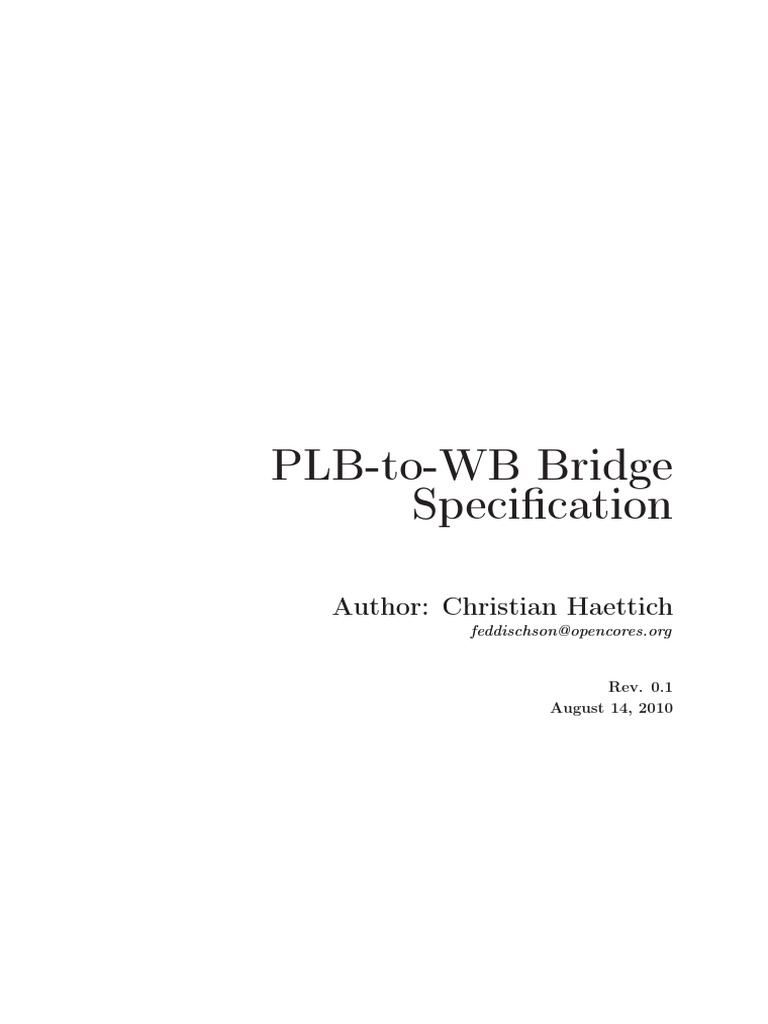 Plb2wb Bridge Spec | PDF | Field Programmable Gate Array | System On A Chip