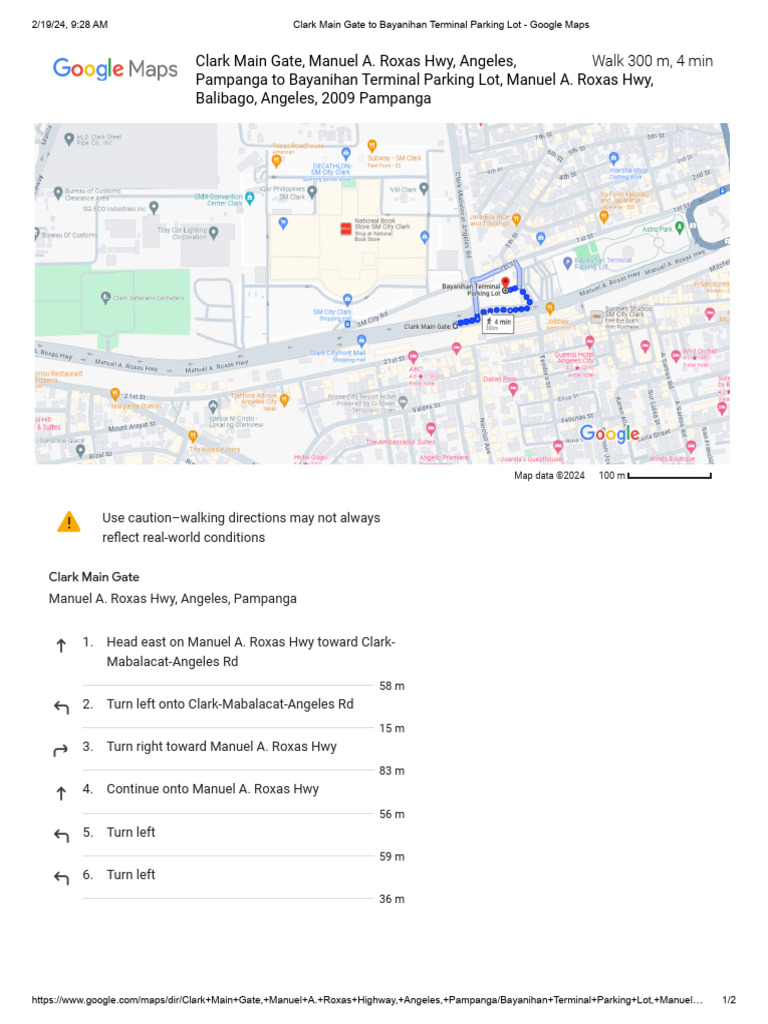 Clark Main Gate to Bayanihan Terminal Map | PDF | Map