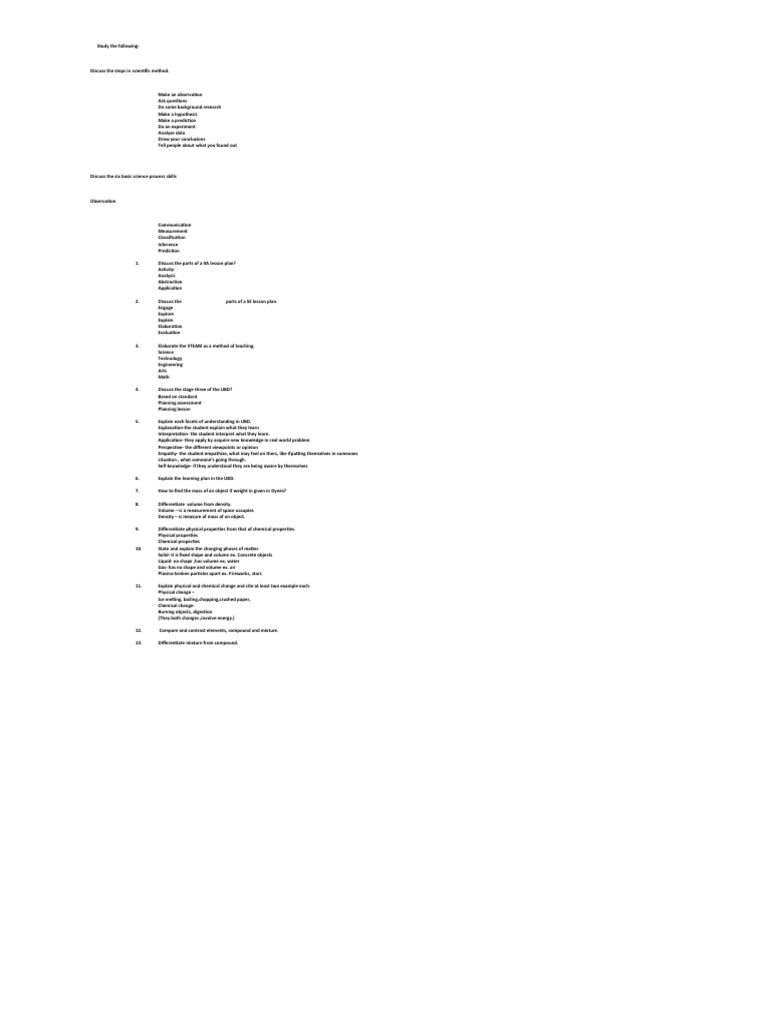Steps in Scientific Method & Lesson Plans | PDF | Chemical Substances ...