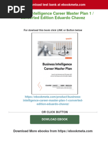 Business Intelligence Career Master Plan 1 / Converted Edition Eduardo Chavez Download PDF