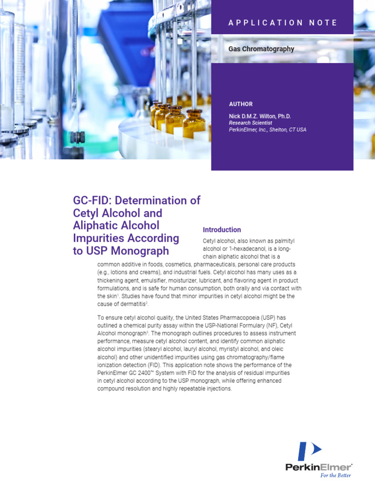 App GC Npi Usp NF Cetyl Alcohol | PDF | Gas Chromatography | Analytical ...