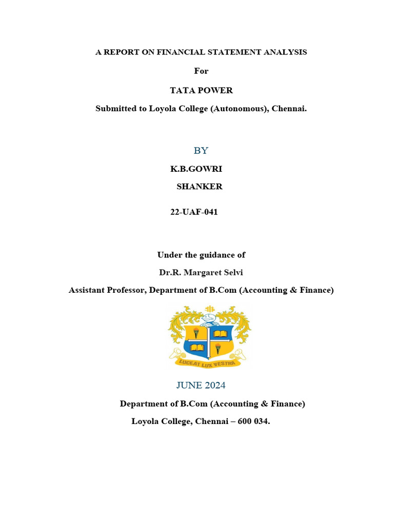A Report On Financial Statement Analysis 2 | PDF | Equity (Finance ...