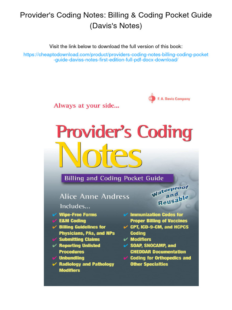 Provider's Coding Notes: Billing & Coding Pocket Guide (Davis's Notes ...