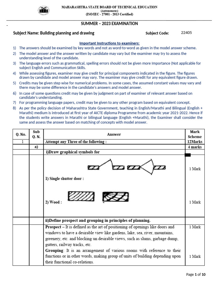 Building Planning & Drawing Exam Guide | PDF | Stairs | Building