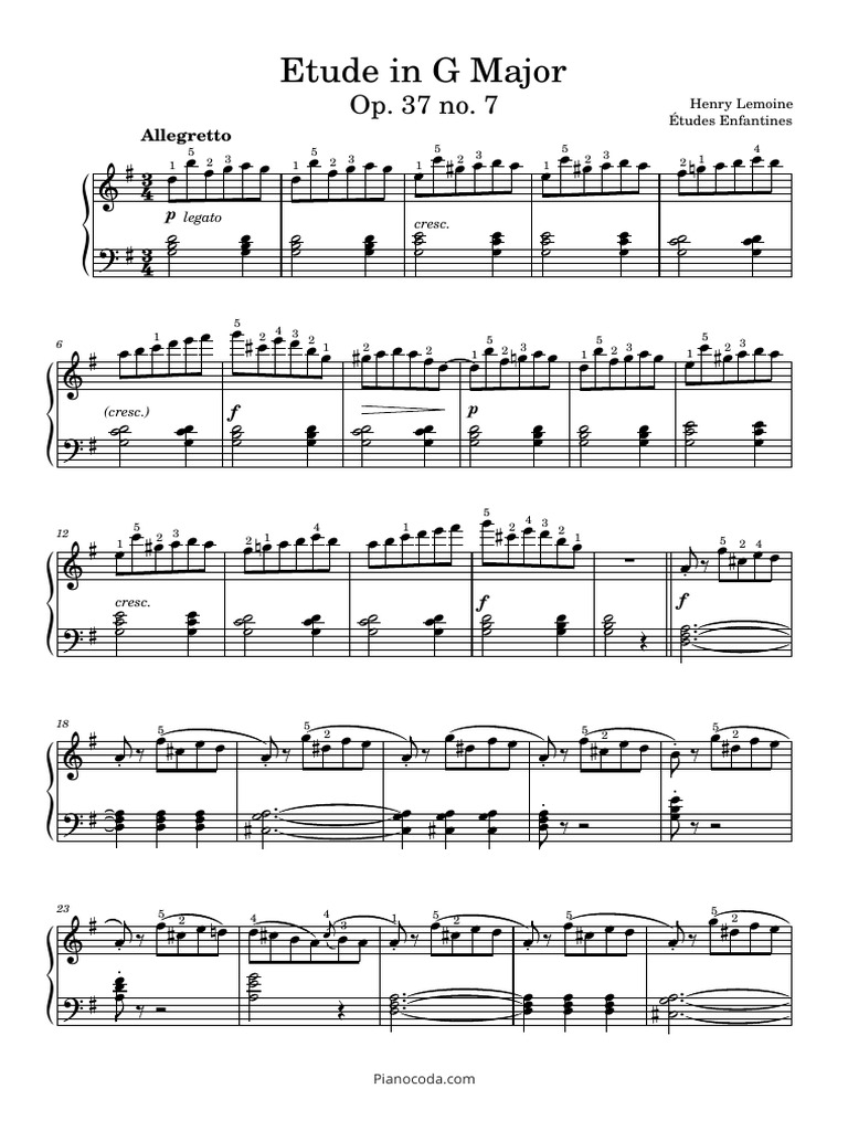G Major Op. 37 No. 7 Etude | PDF