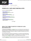 Formato Carta Recomendacion Para Alumnos