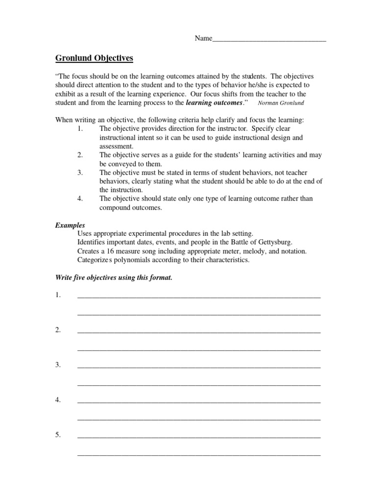 Writing Effective Learning Objectives | PDF | Learning | Instructional ...