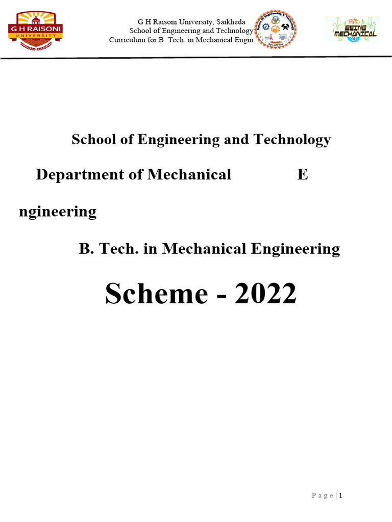 B.Tech Mechanical Engg Curriculum | PDF | Mechanical Engineering ...