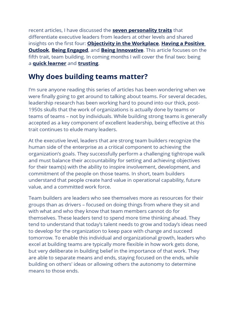 Leadership Pdf Team Building Leadership