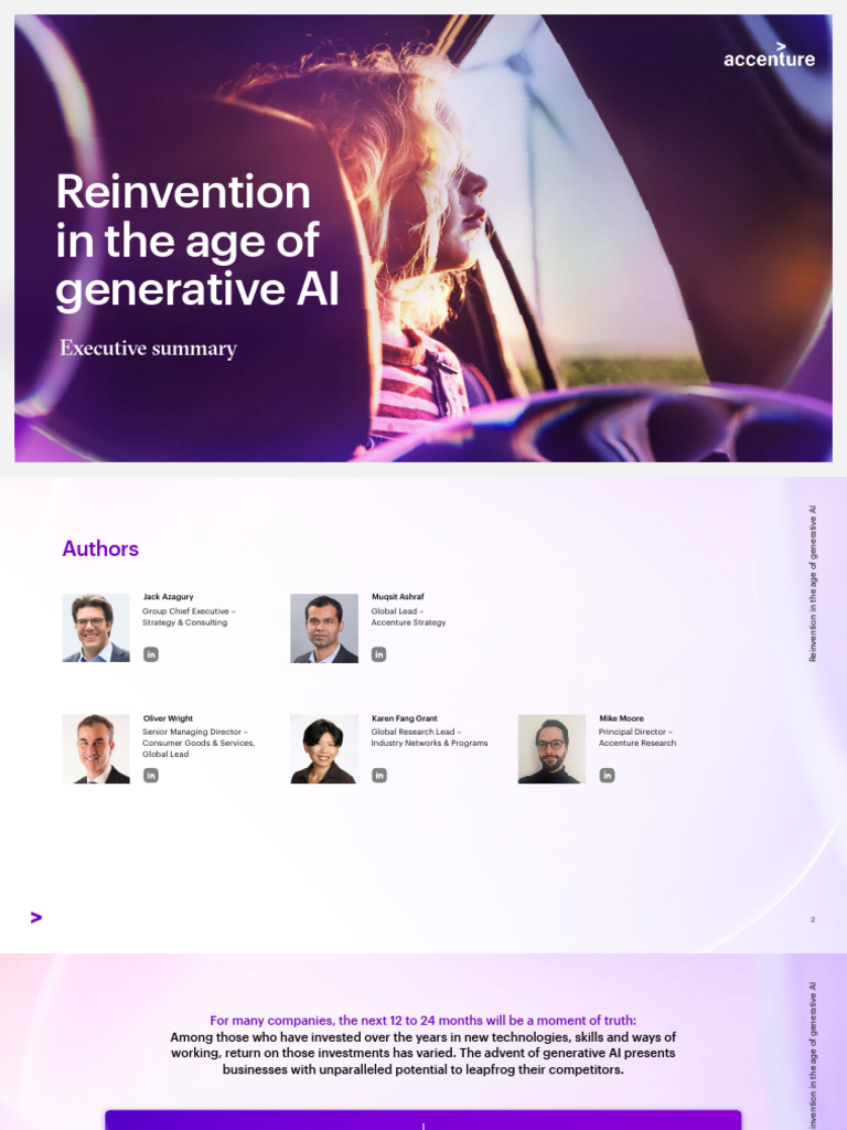 Accenture Reinvention in The Age of Generative AI Summary - Pdf#zoom 40 ...