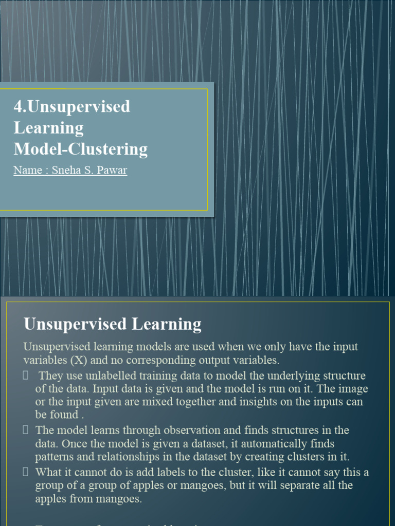 4.Unsupervised Learning Model-Clustering | PDF | Cluster Analysis ...