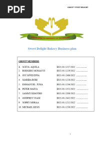 Sweet Delight Bakery Business Plan