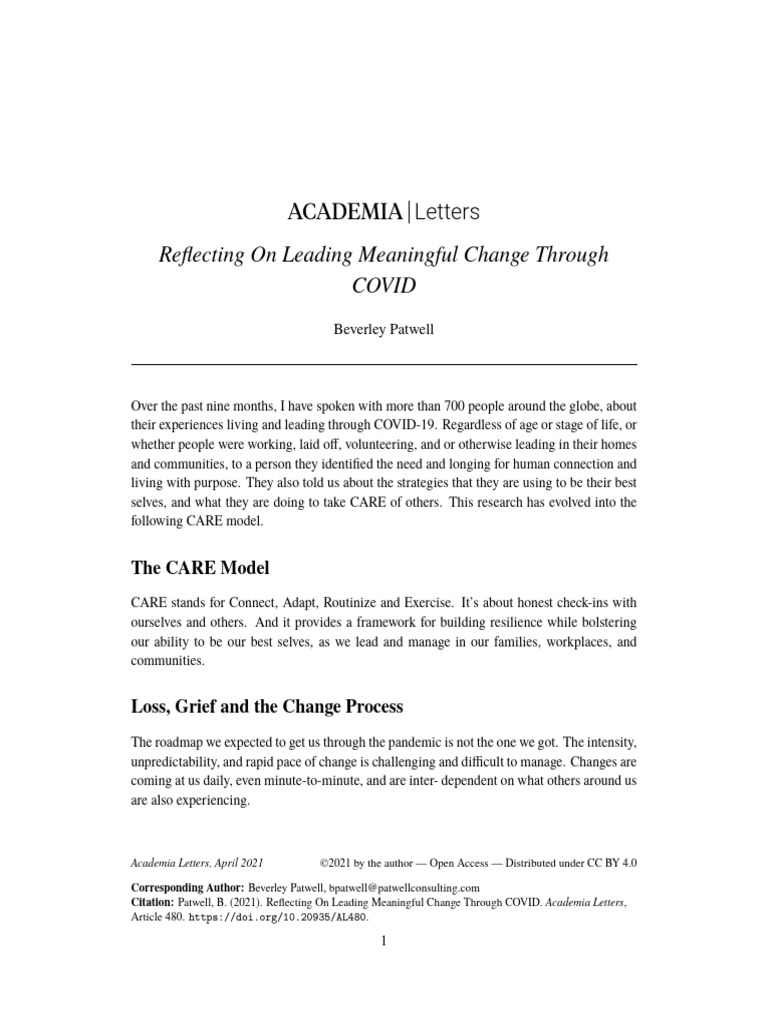 Define Meaningful Change