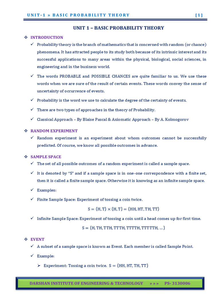 All Units Theories | PDF | Probability Distribution | Random Variable