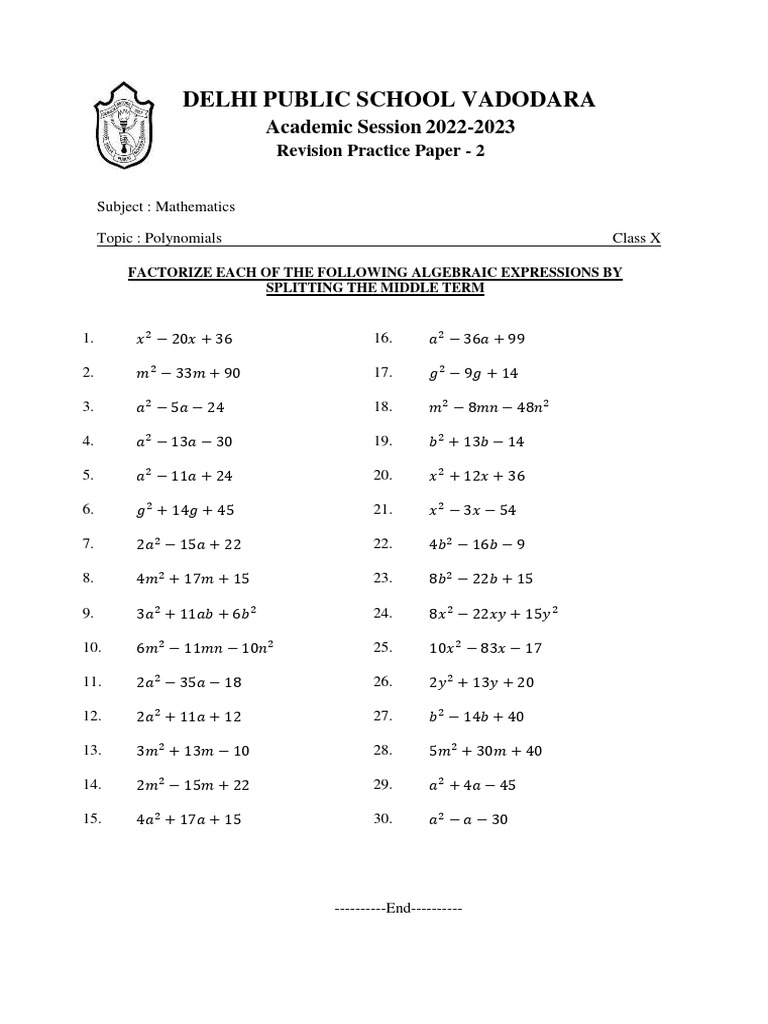 Mathematics x practice paper 02 pdf