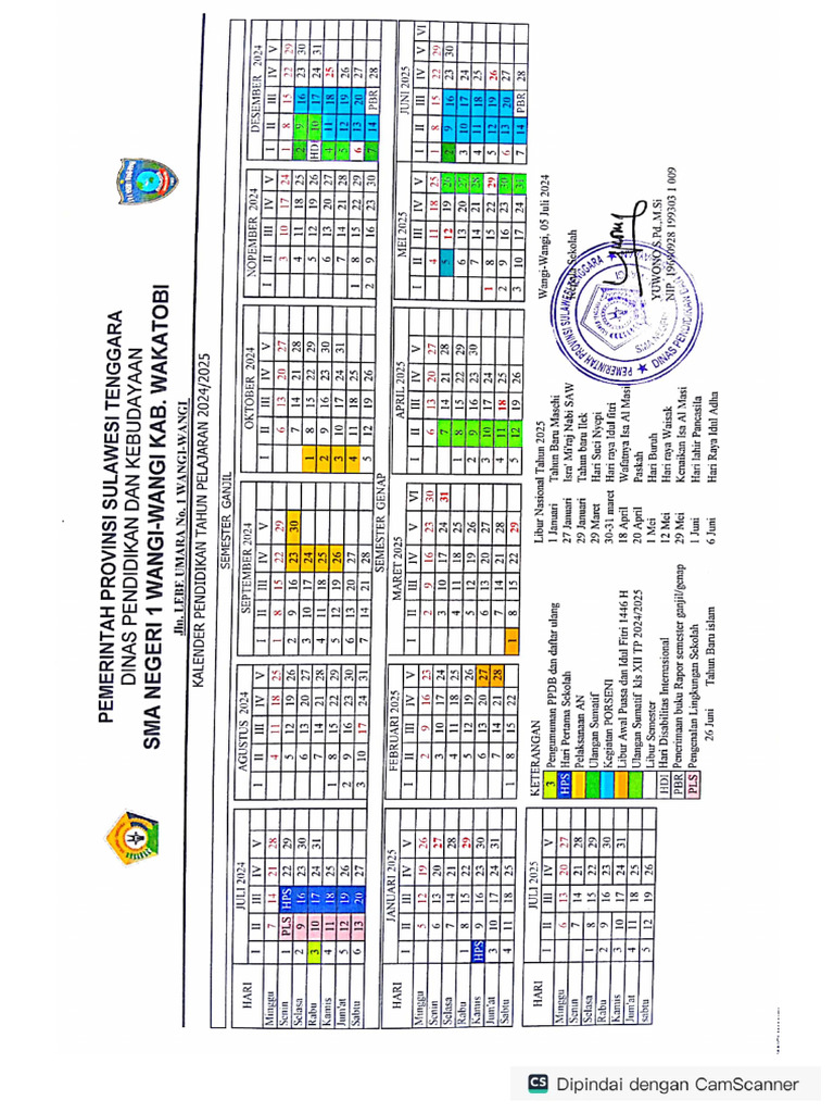 Kalender Dan Roster Sms 1 | PDF