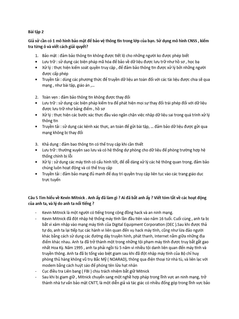 Bài Tập 2 Atttkt | PDF