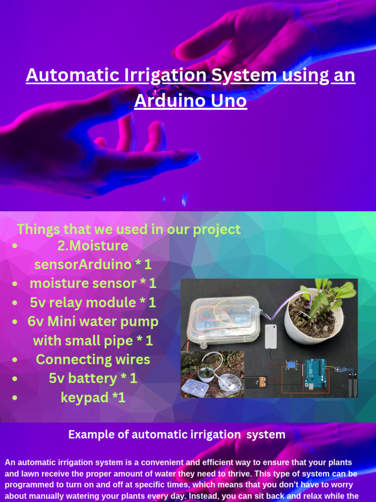 Automatic Irrigation System Using An Arduino Uno | PDF | Irrigation ...