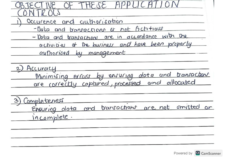 Objectives of Application Controls | PDF