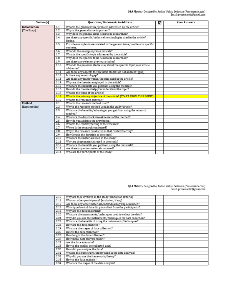 Research Proposal Matrix Overview | PDF | Cognition | Scientific Method