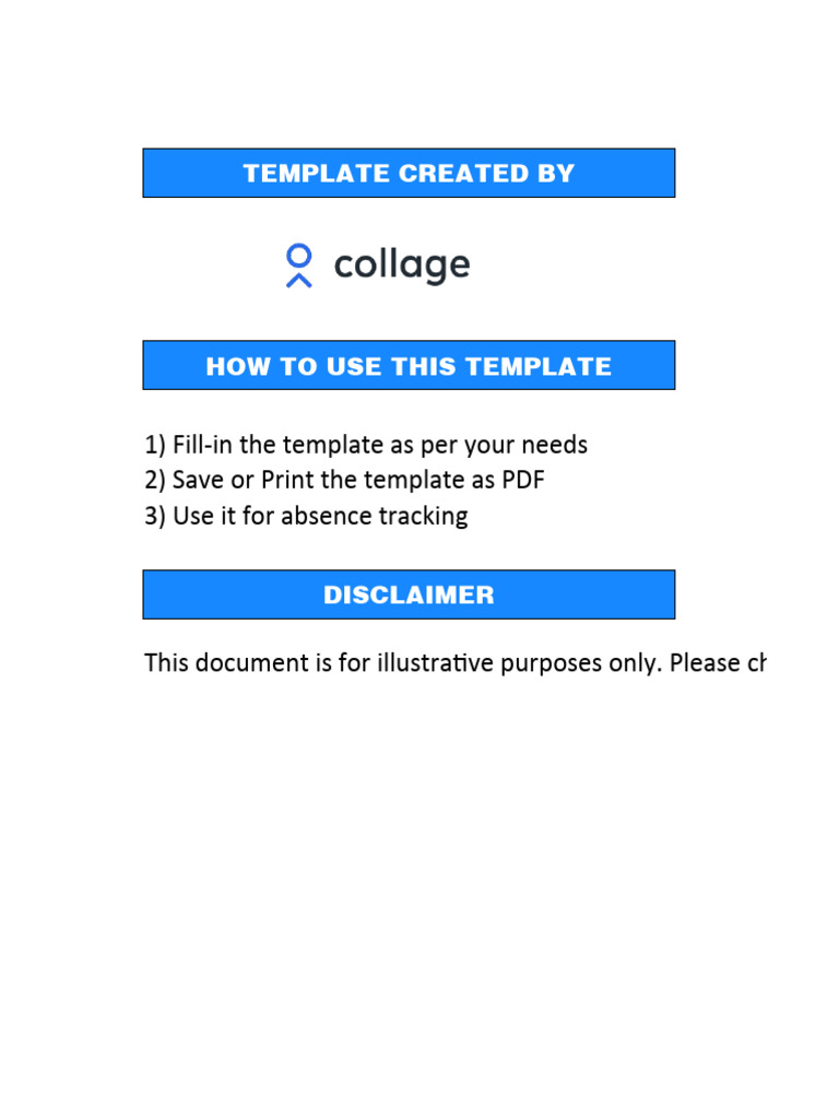 Excel Employee Absence Template | PDF
